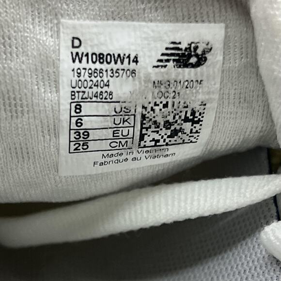 New Balance Fresh Foam 1080 v14 Shoes Women Size 8 D Wide White Running Sneakers - Picture 8 of 8